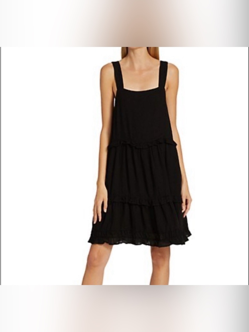 Rails Sandy Black Tiered Linen Blend Dress